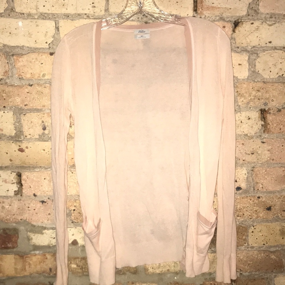 Wallace pale peach cardigan.